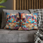 Square Poly Canvas Pillowcase - Pizza Party