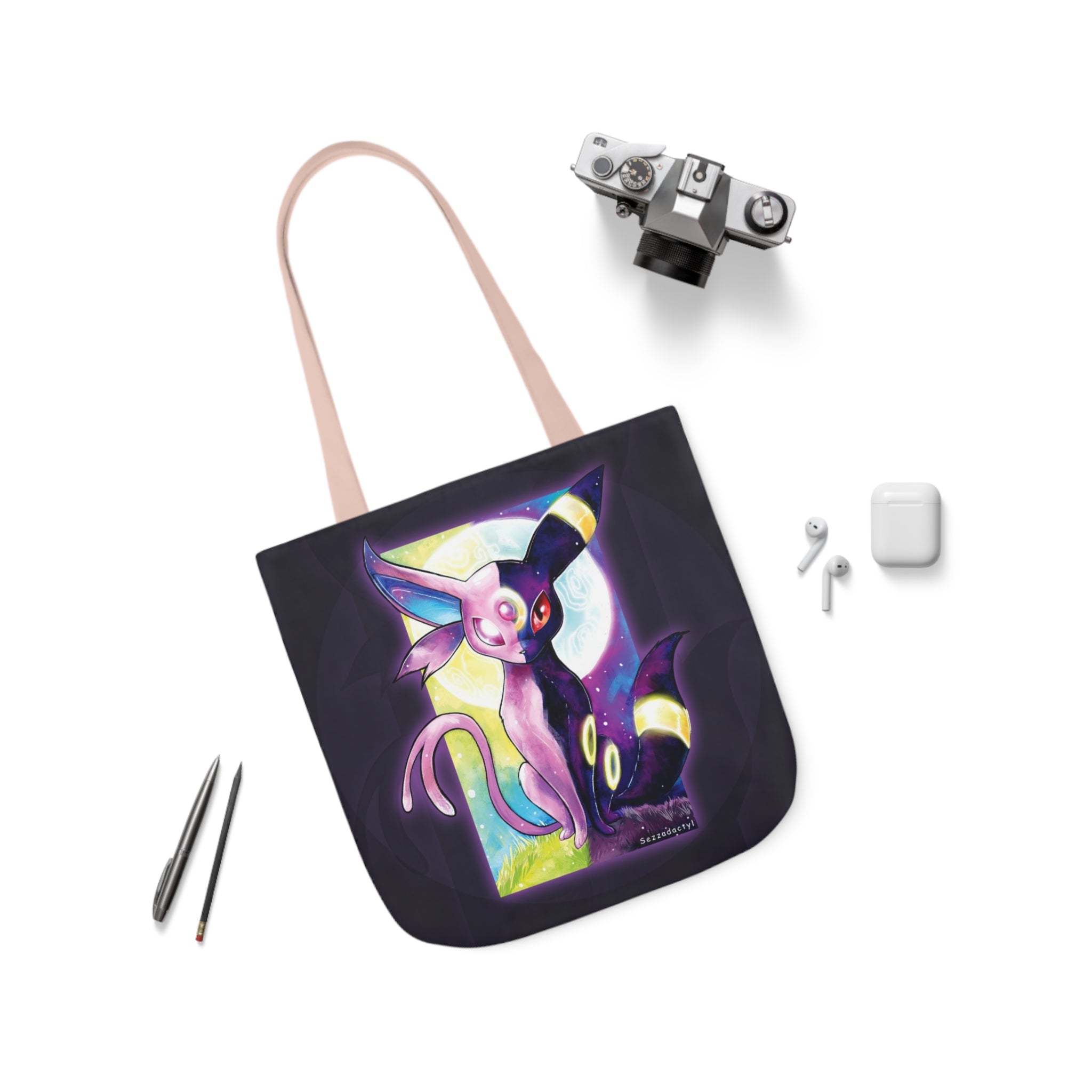 Tote Bag, 5-Color Straps - Sun vs Moon