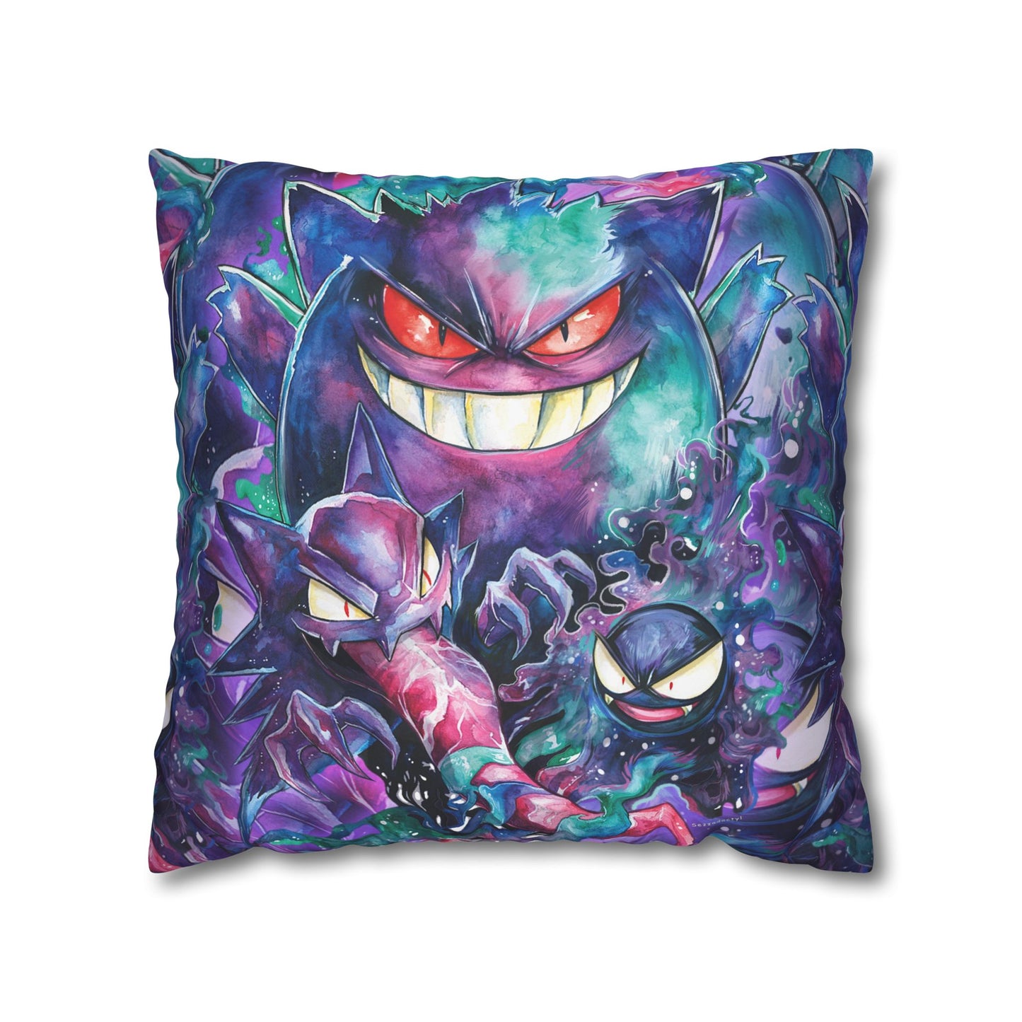 Square Poly Canvas Pillowcase - Ghostly Family