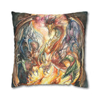 Square Poly Canvas Pillowcase - Evil Dragon