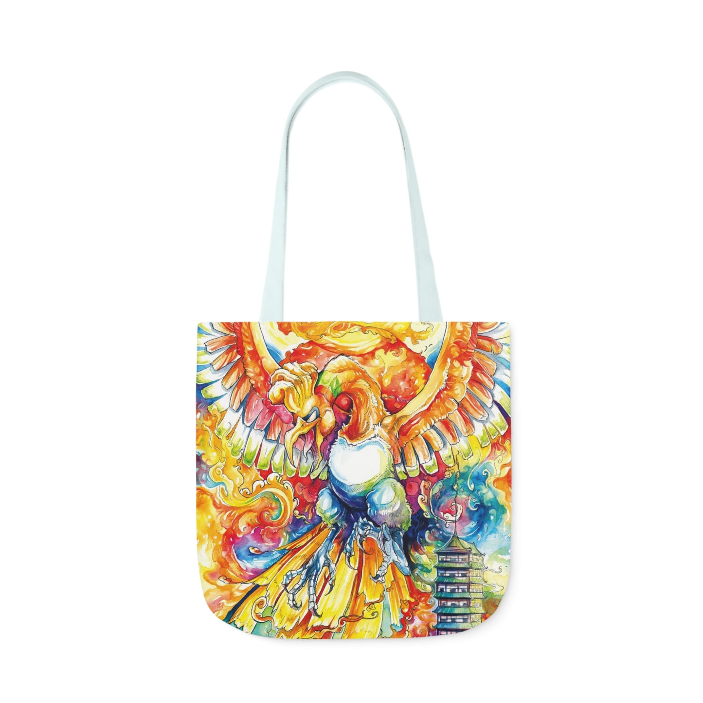 Tote Bag, 5-Color Straps - Fire Bird