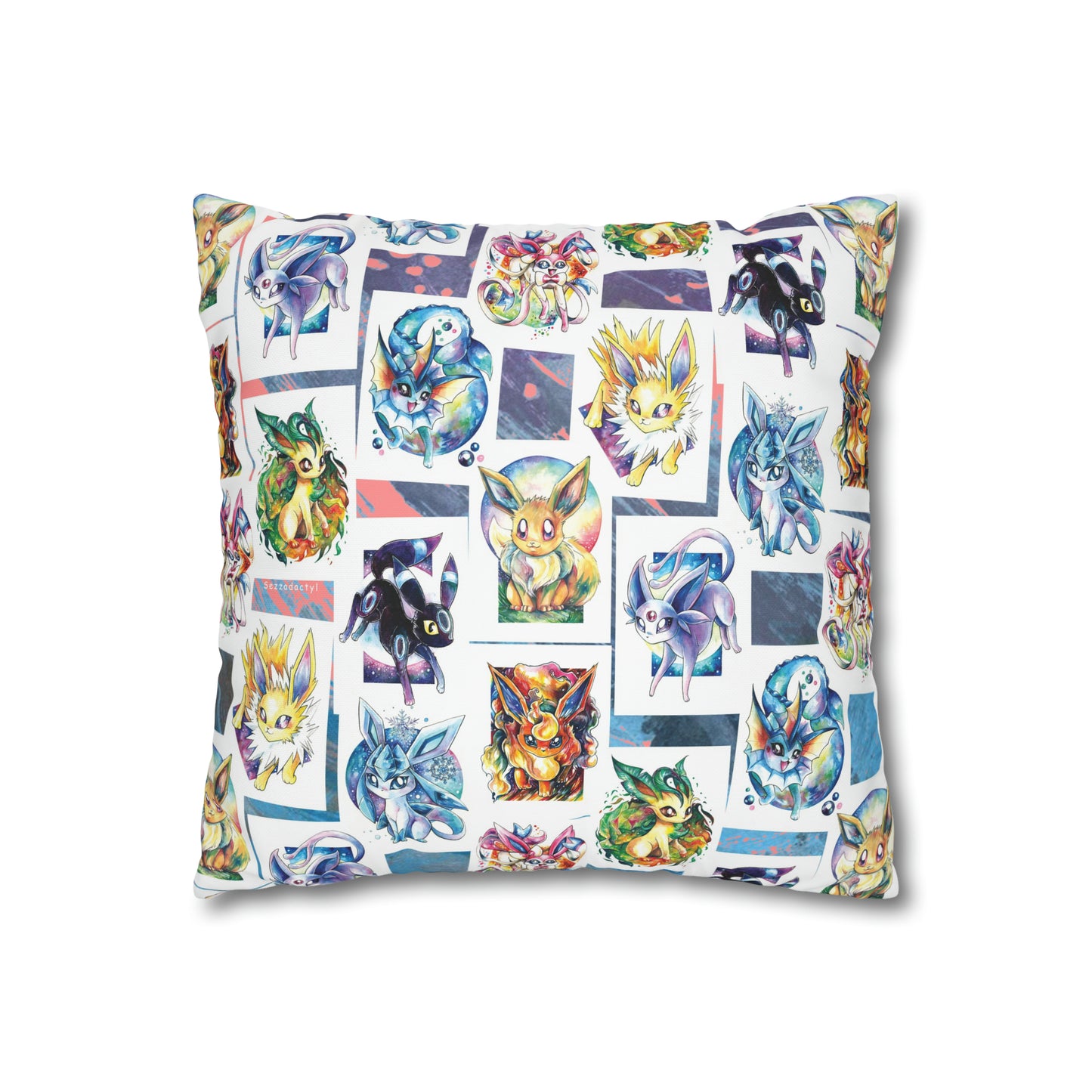 Square Poly Canvas Pillowcase - Foxes