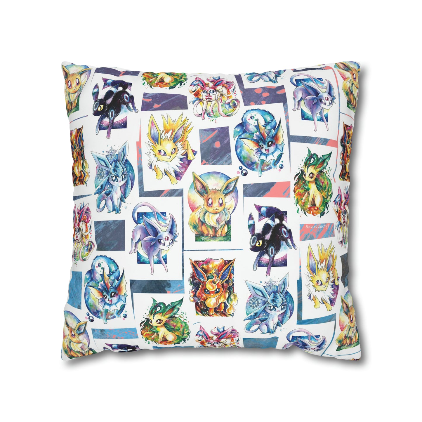 Square Poly Canvas Pillowcase - Foxes