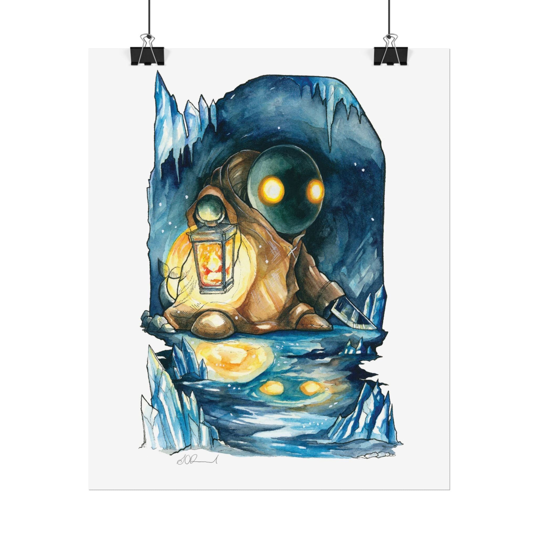 Monster in the Cave Poster Print