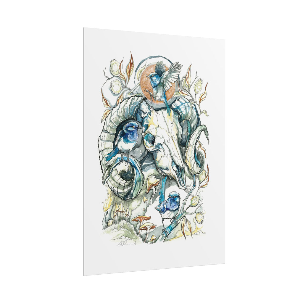 Ram Skull Poster Print