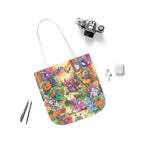 Canvas Tote Bag, 5-Color Straps - Halloween Friends
