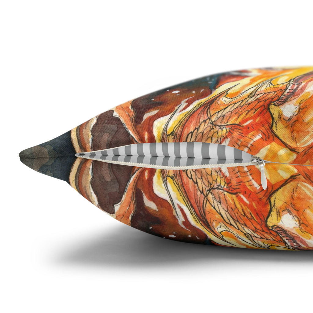 Square Poly Canvas Pillowcase - Evil Dragon