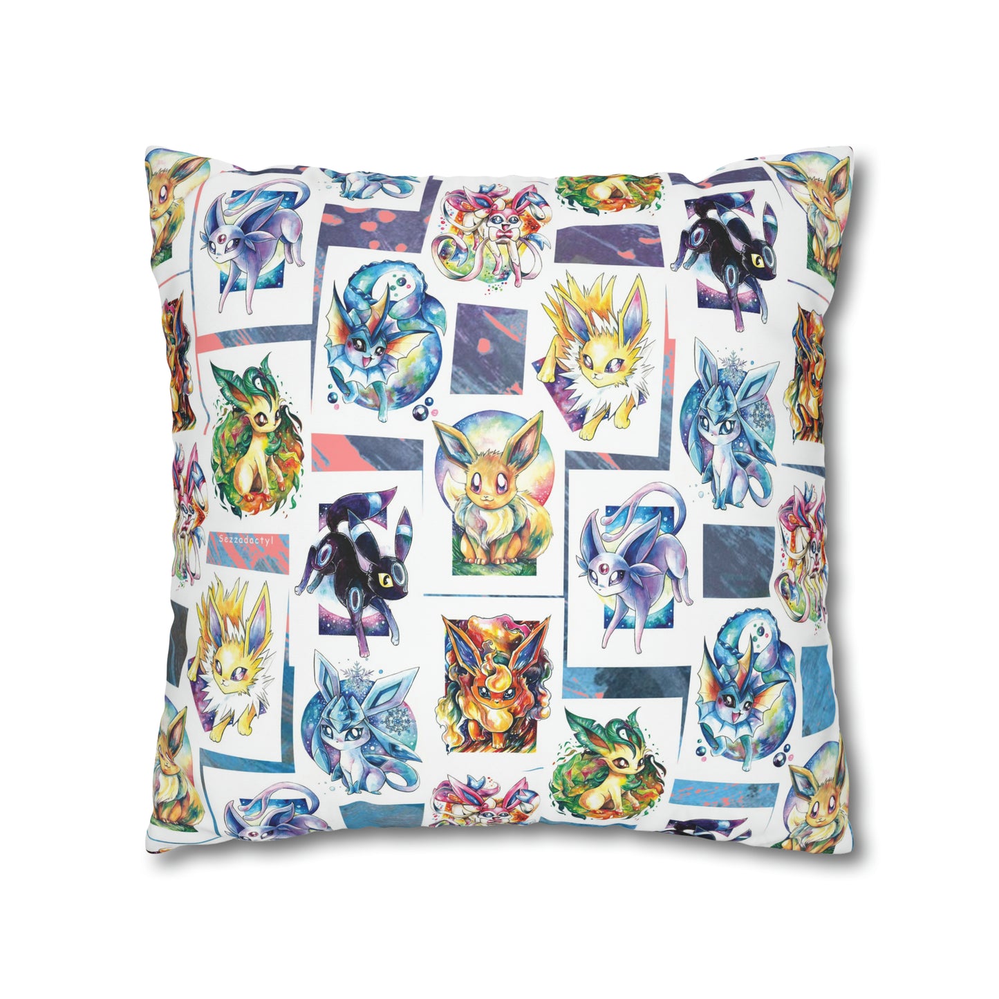 Square Poly Canvas Pillowcase - Foxes