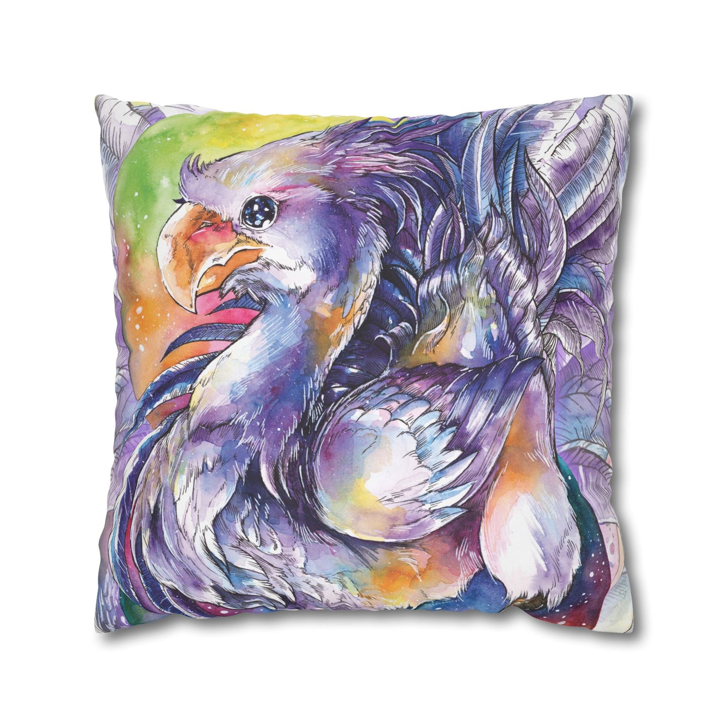 Square Poly Canvas Pillowcase - Purple Chocobo