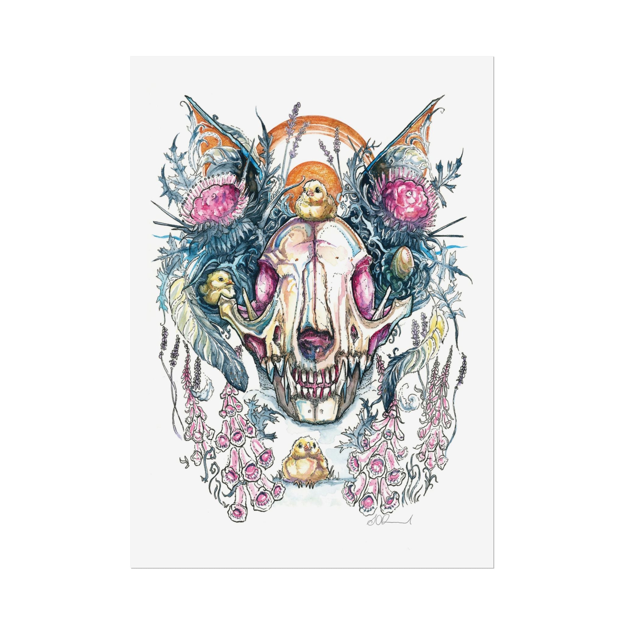 Fox Skull Poster Print