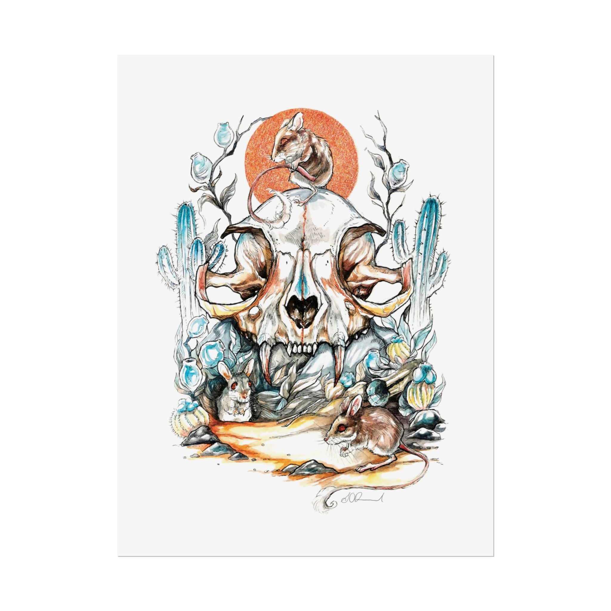 Cat Skull Poster Print