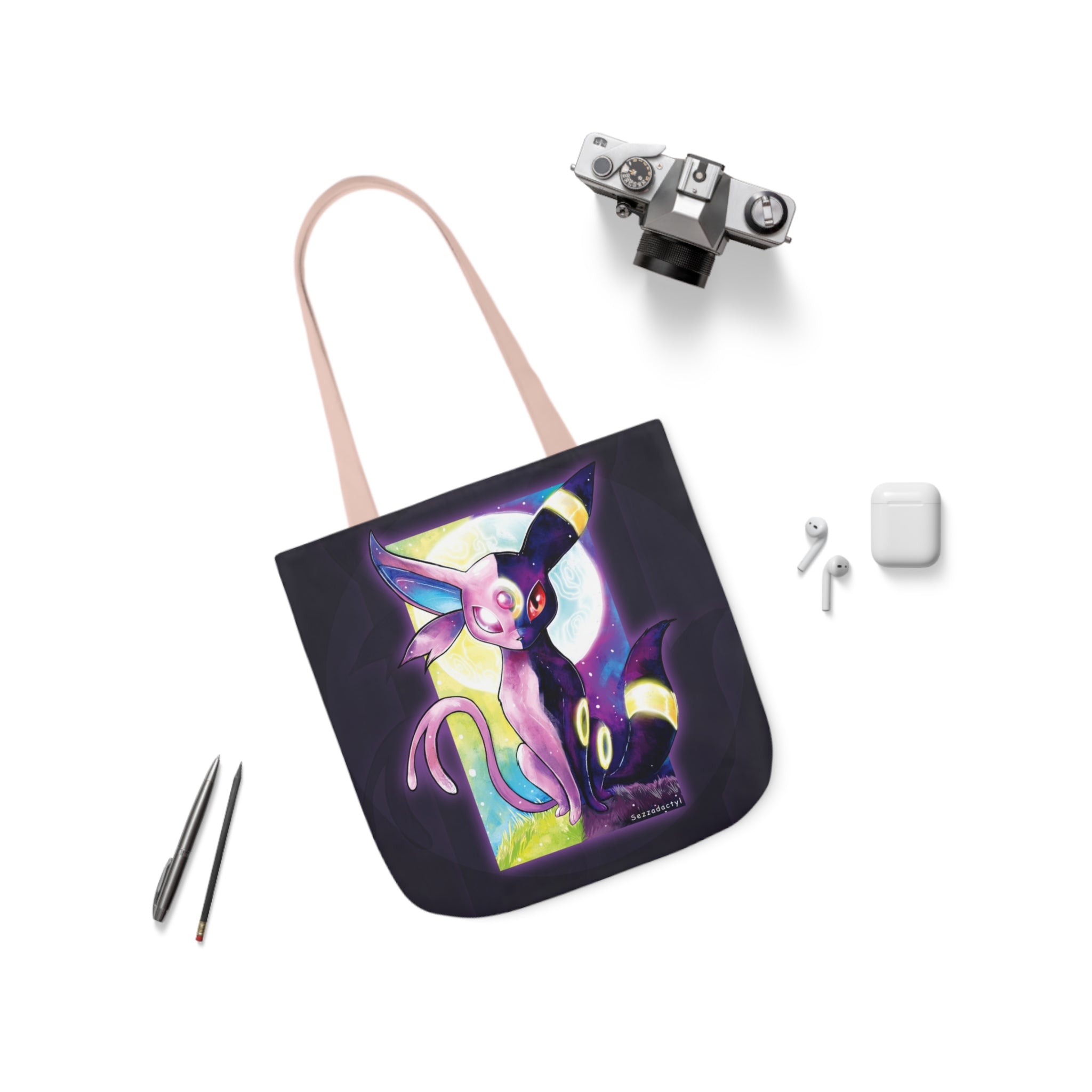 Tote Bag, 5-Color Straps - Sun vs Moon