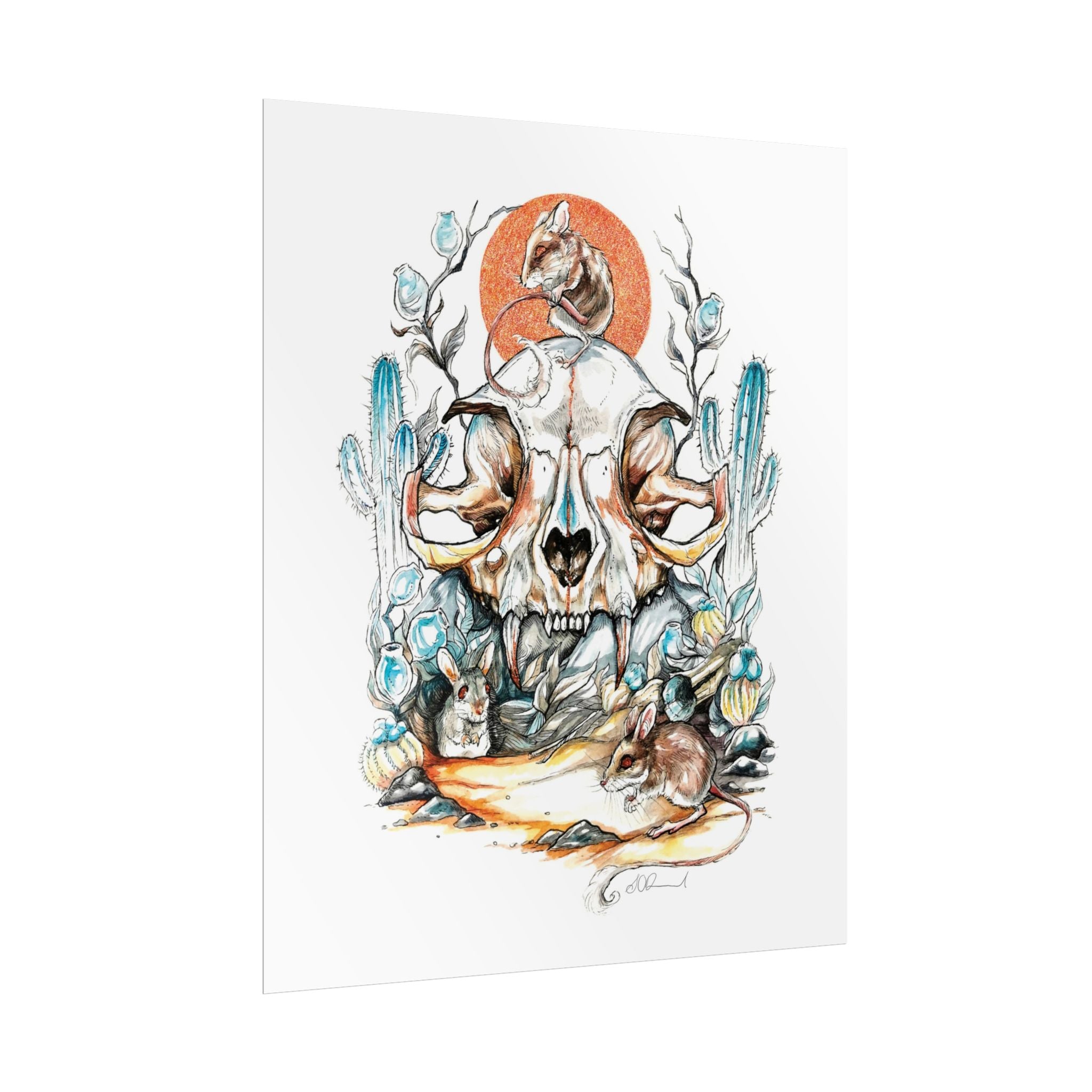 Cat Skull Poster Print