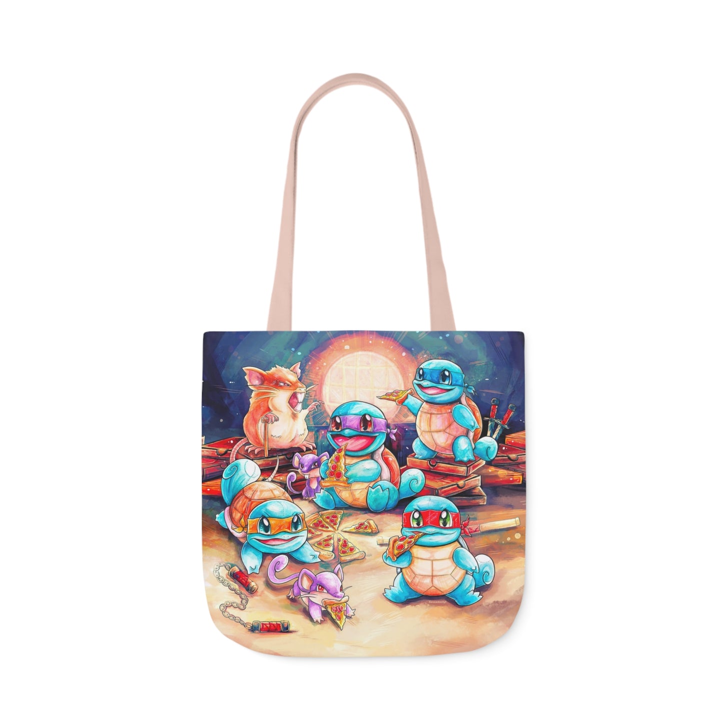 Tote Bag, 5-Color Straps - Pizza Party