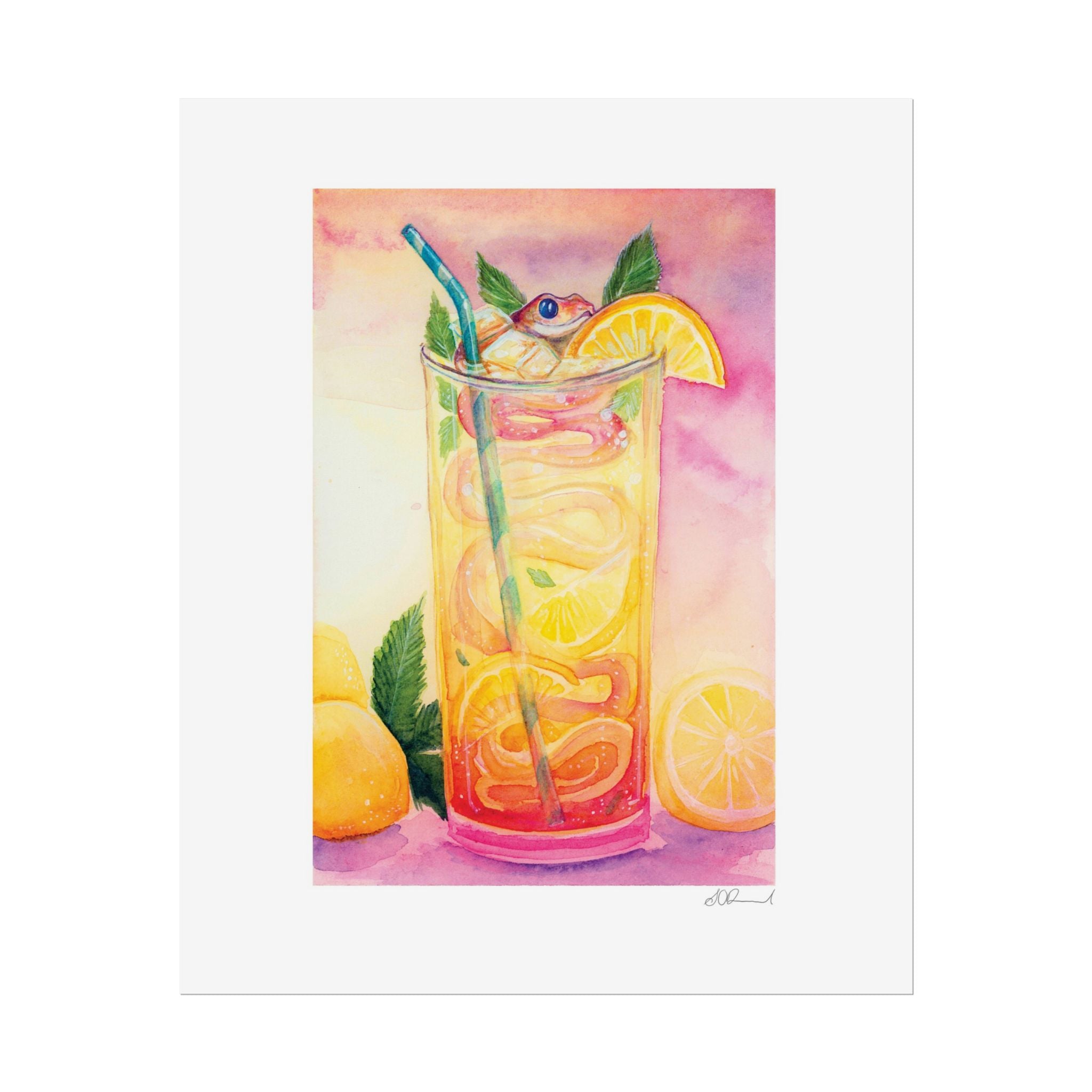 Lemon Iced Tea Snake Poster Print