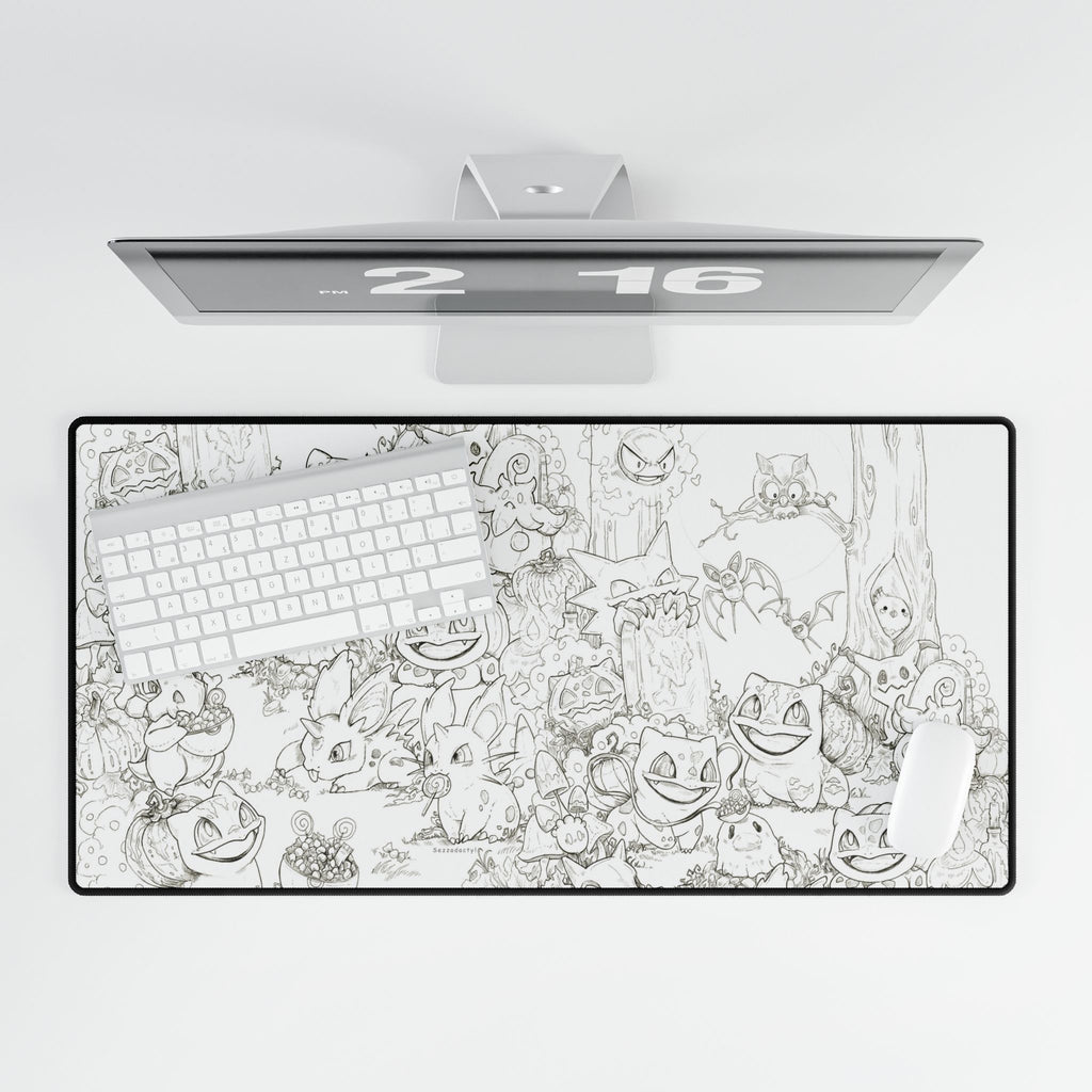 Desk Mat - Halloween Friends Linework