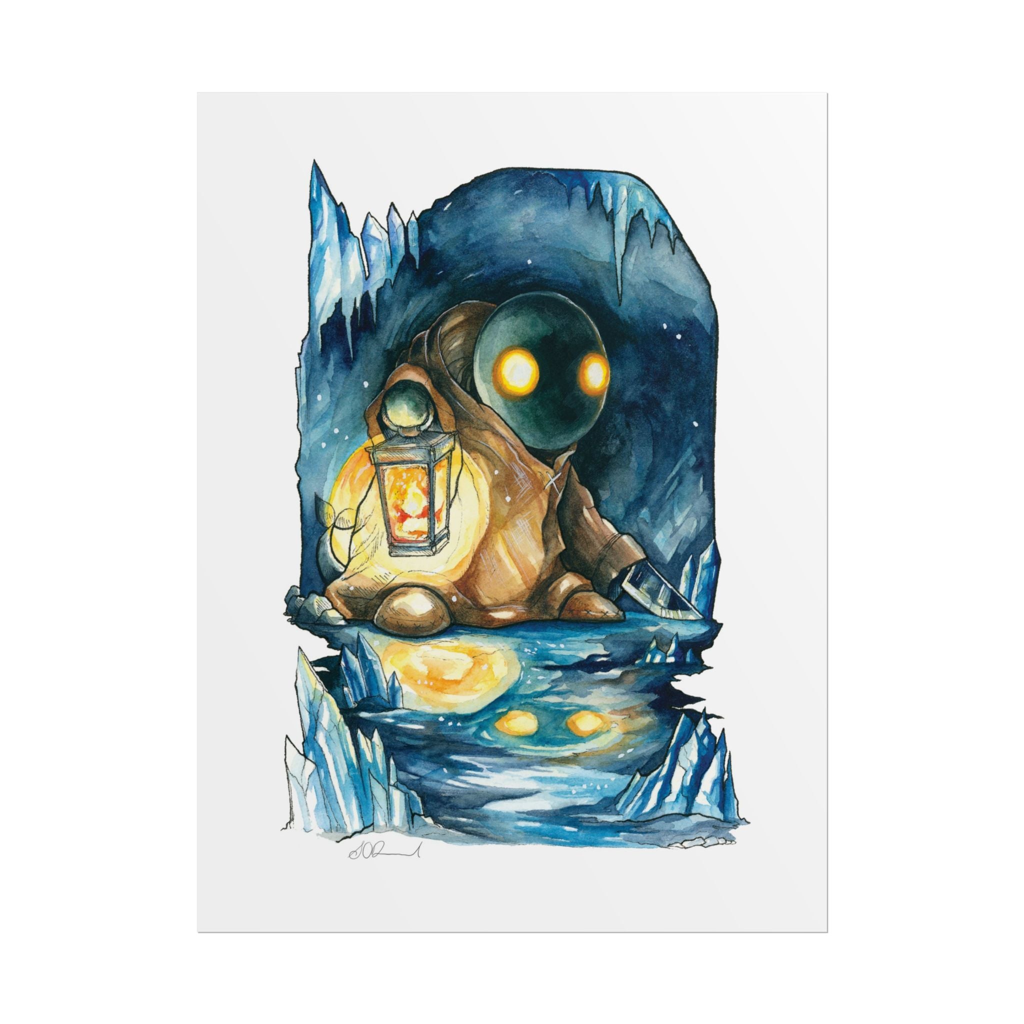 Monster in the Cave Poster Print