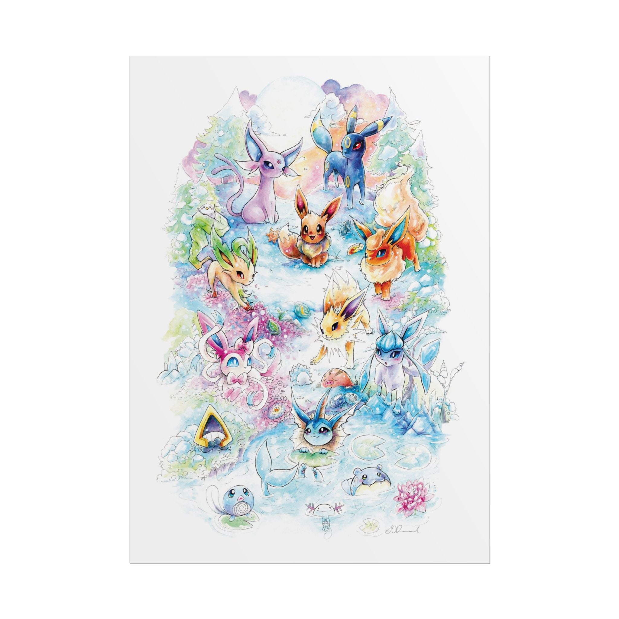 Fox Family Gathering Poster Print
