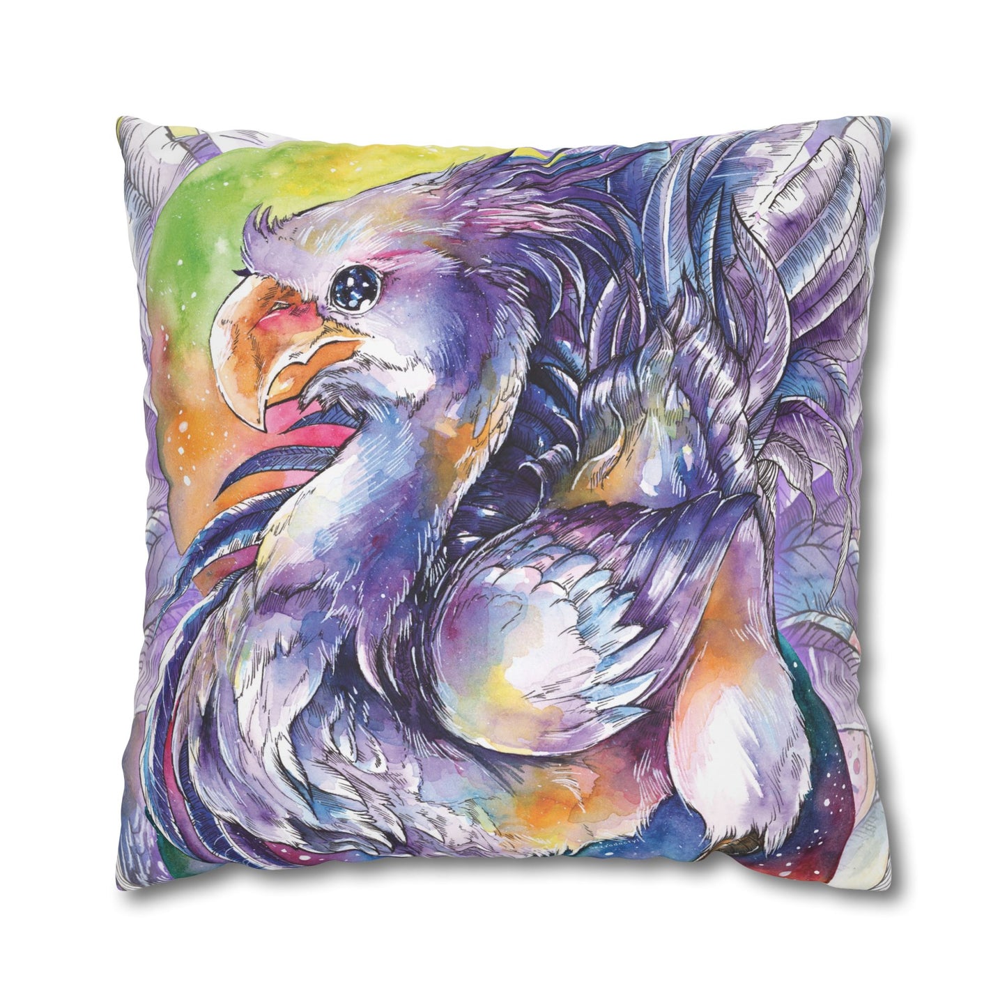 Square Poly Canvas Pillowcase - Purple Chocobo