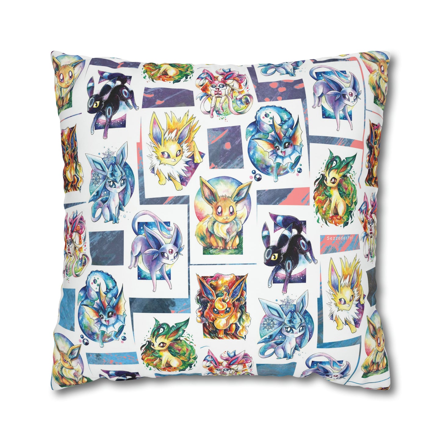 Square Poly Canvas Pillowcase - Foxes