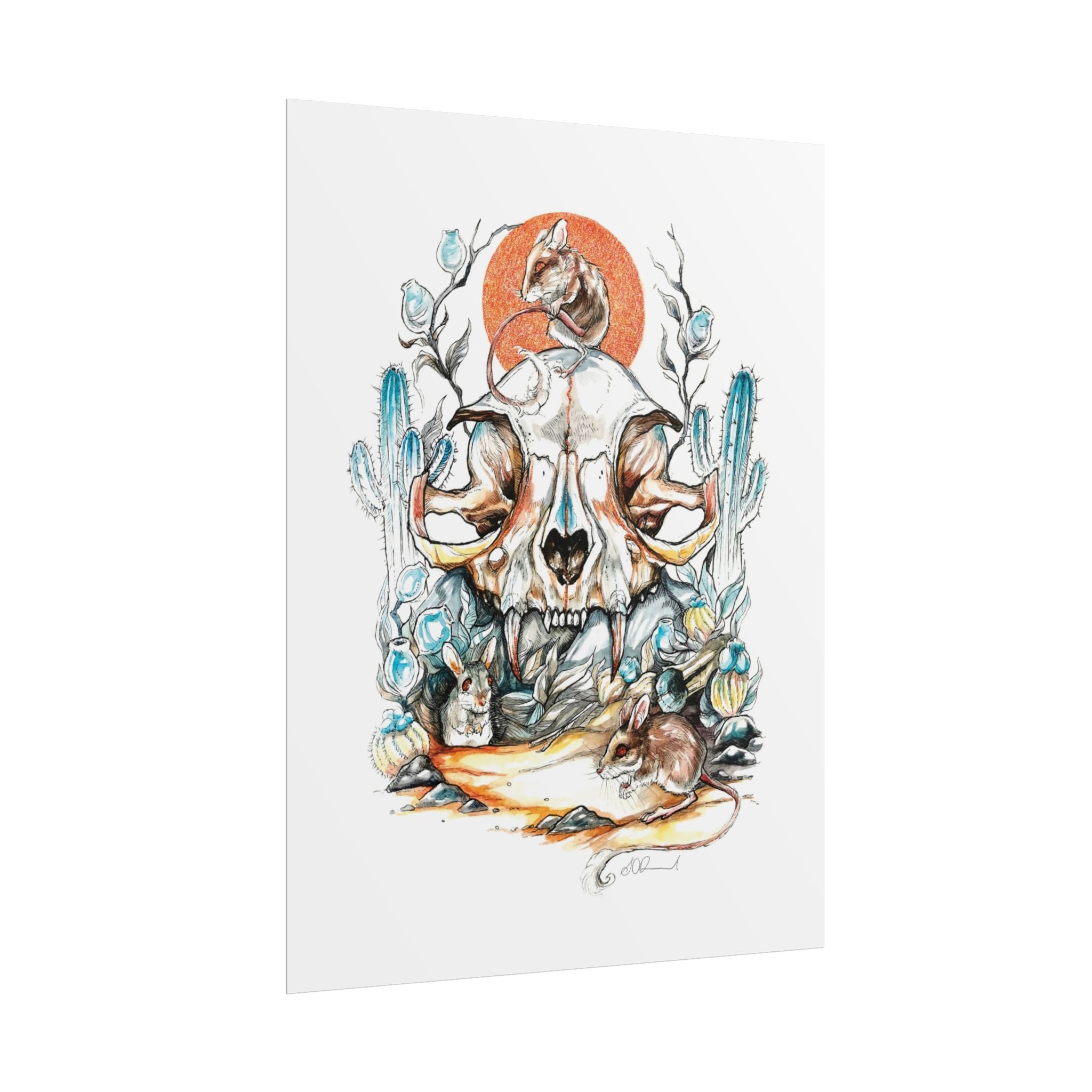 Cat Skull Poster Print