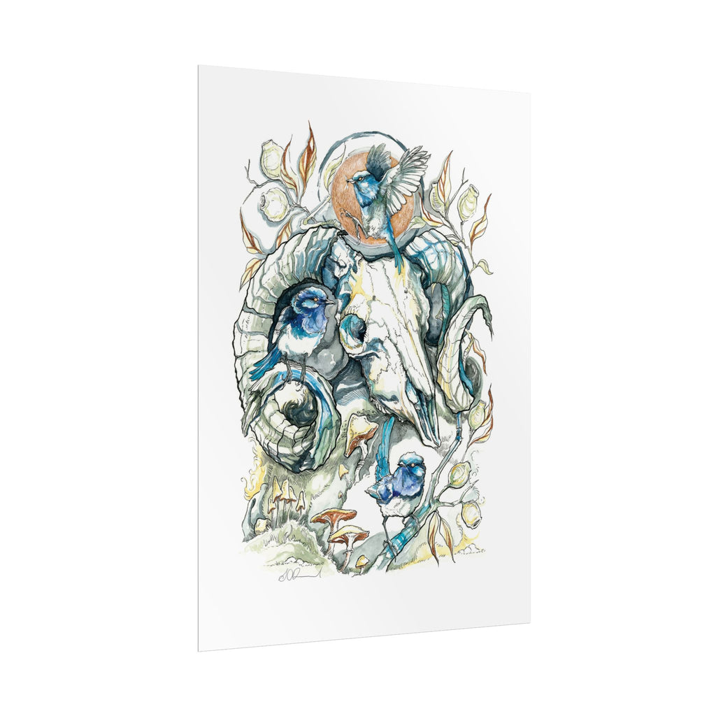 Ram Skull Poster Print