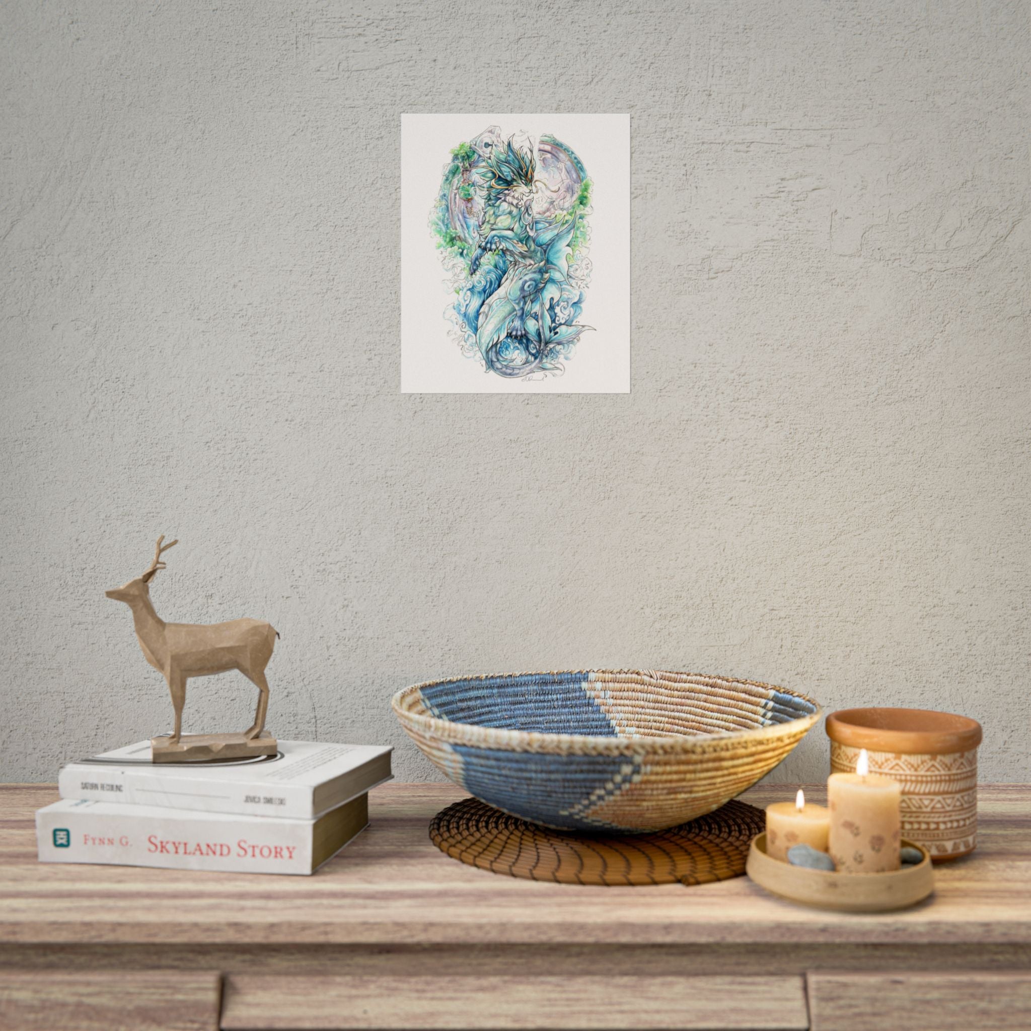 Cat Dragon Poster Print