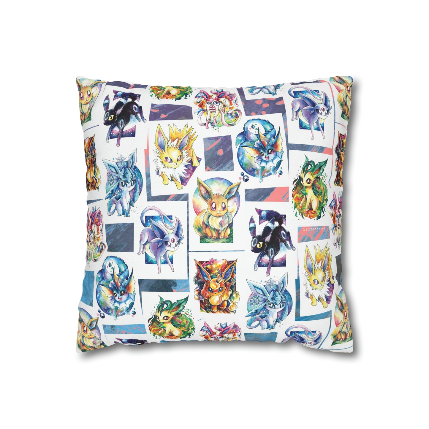 Square Poly Canvas Pillowcase - Foxes