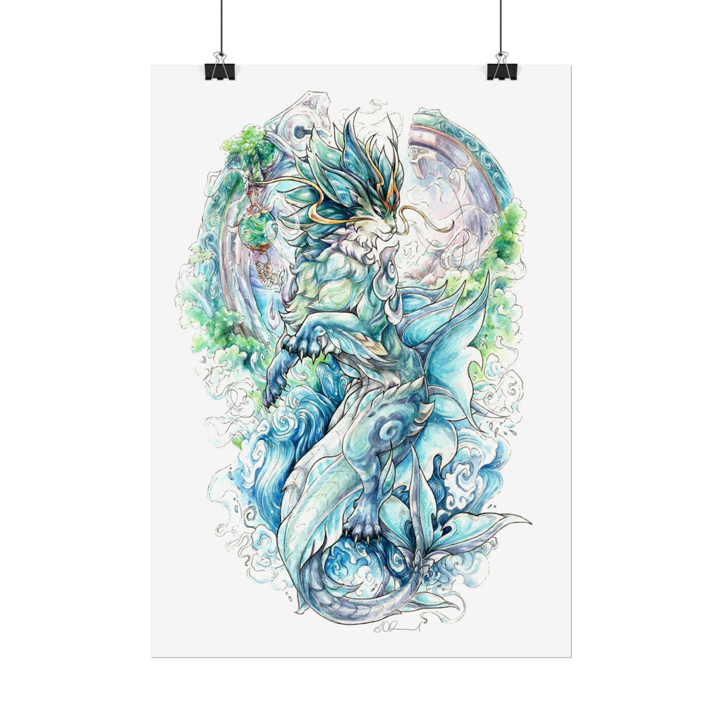 Cat Dragon Poster Print