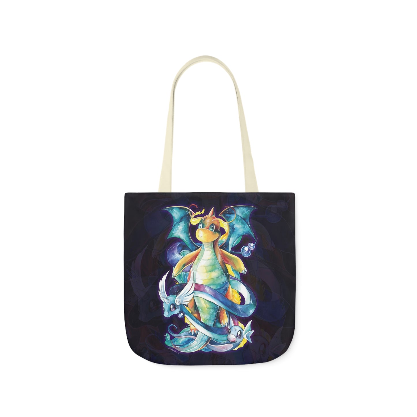 Canvas Tote Bag, 5-Color Straps - Dragons