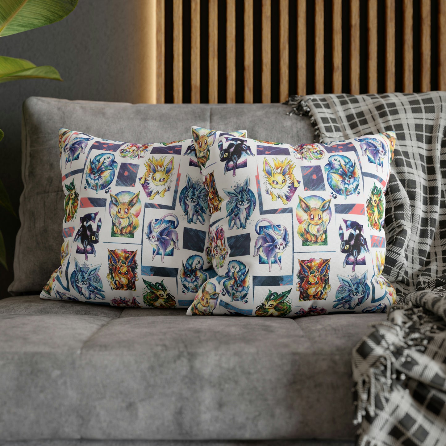 Square Poly Canvas Pillowcase - Foxes