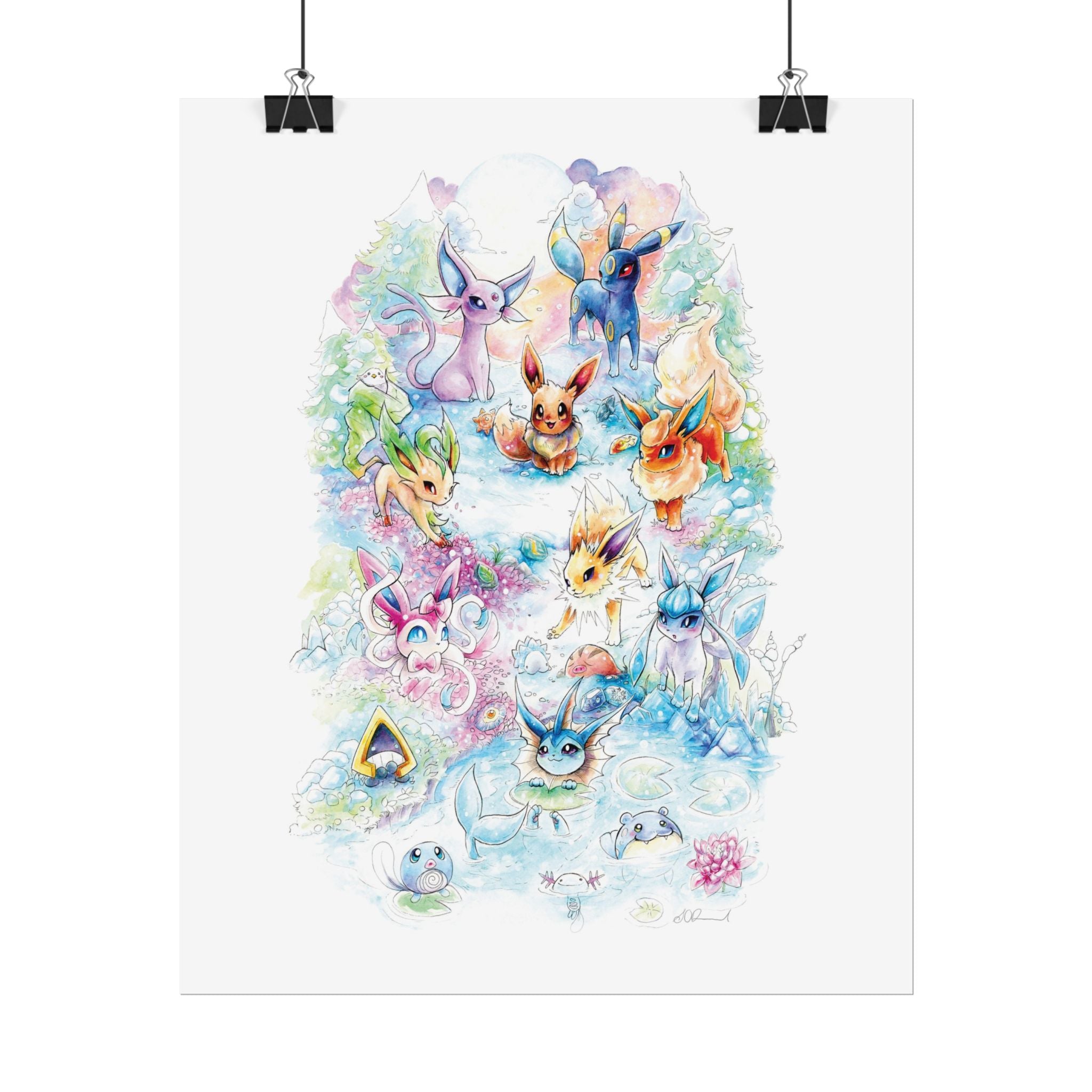 Fox Family Gathering Poster Print