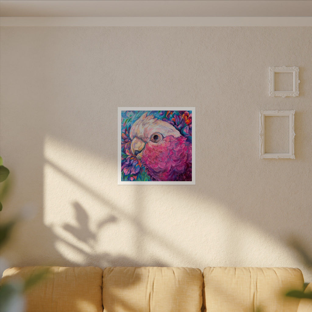Harry the Galah Boardered Square Print