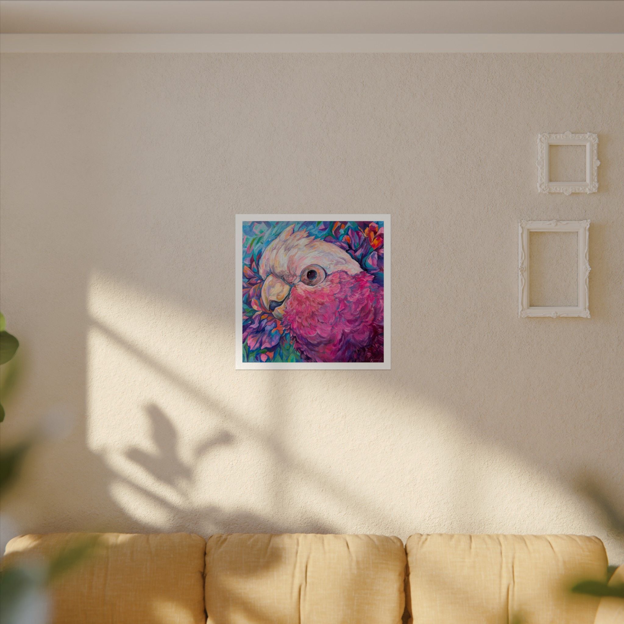 Harry the Galah Boardered Square Print