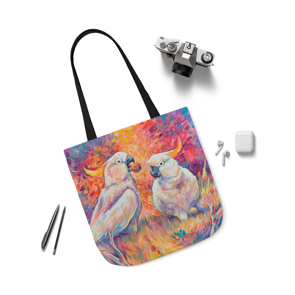 Tote Bag, 5-Color Straps - Cockatoos