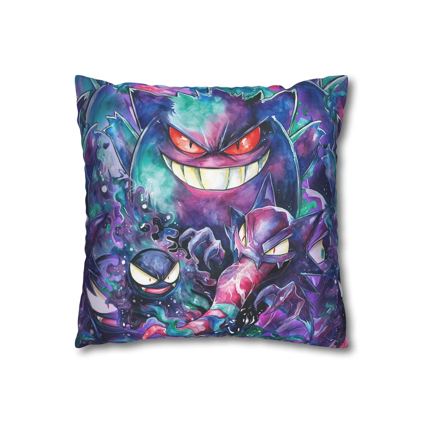 Square Poly Canvas Pillowcase - Ghostly Family