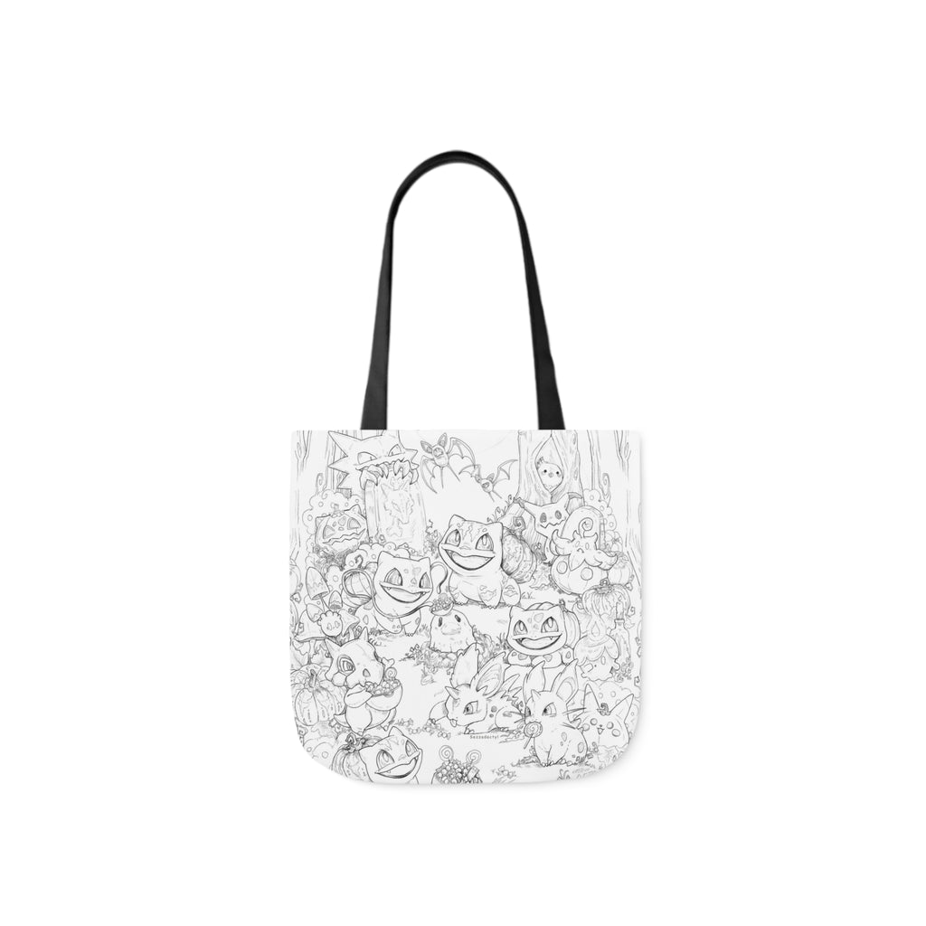 Tote Bag, 5-Color Straps - Halloween Friends Linework