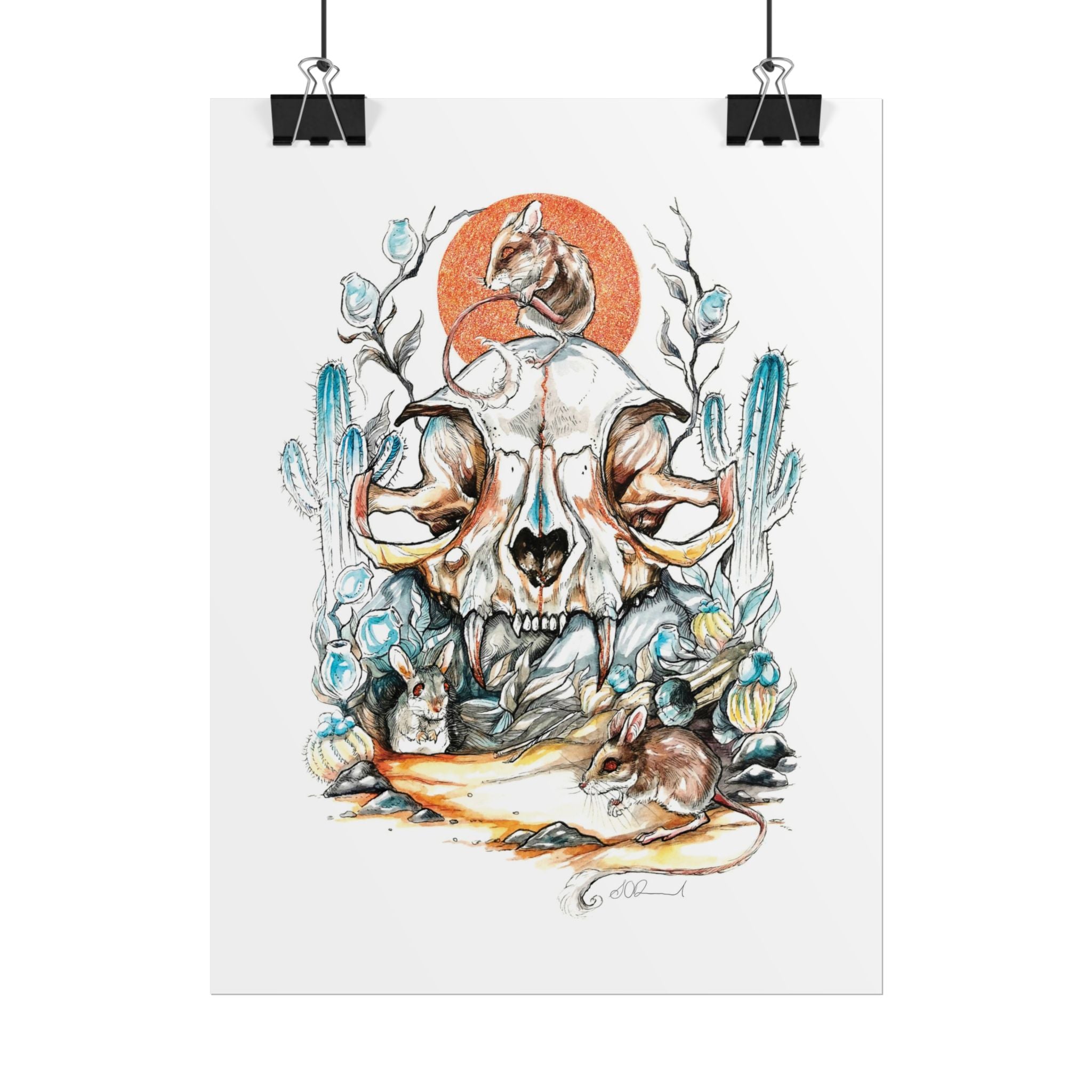 Cat Skull Poster Print