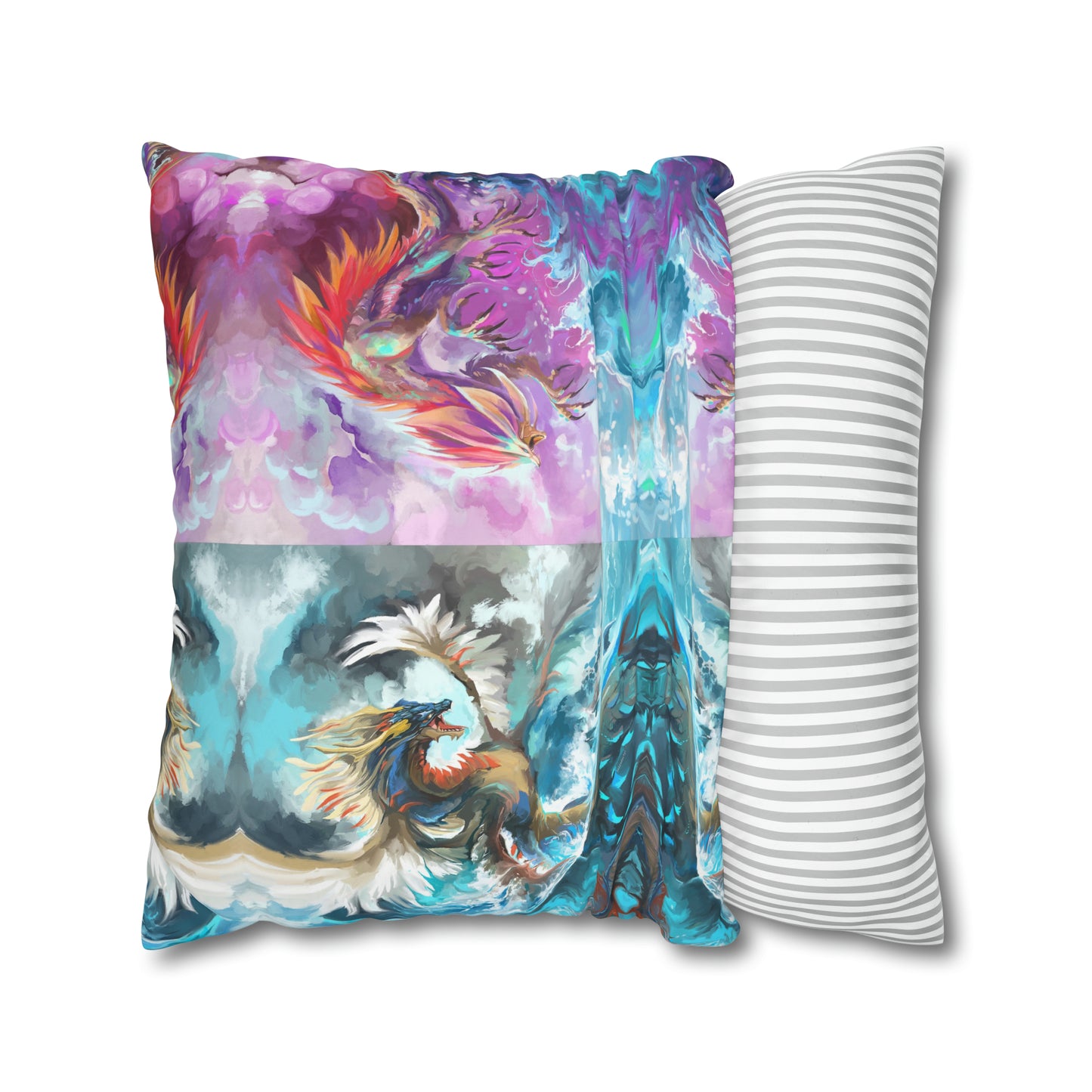 Square Poly Canvas Pillowcase - Monster Battle