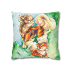 Square Poly Canvas Pillowcase - Fire Dogs