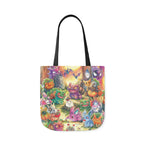 Canvas Tote Bag, 5-Color Straps - Halloween Friends