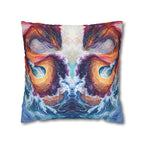 Square Poly Canvas Pillowcase - Serpent of the Lake