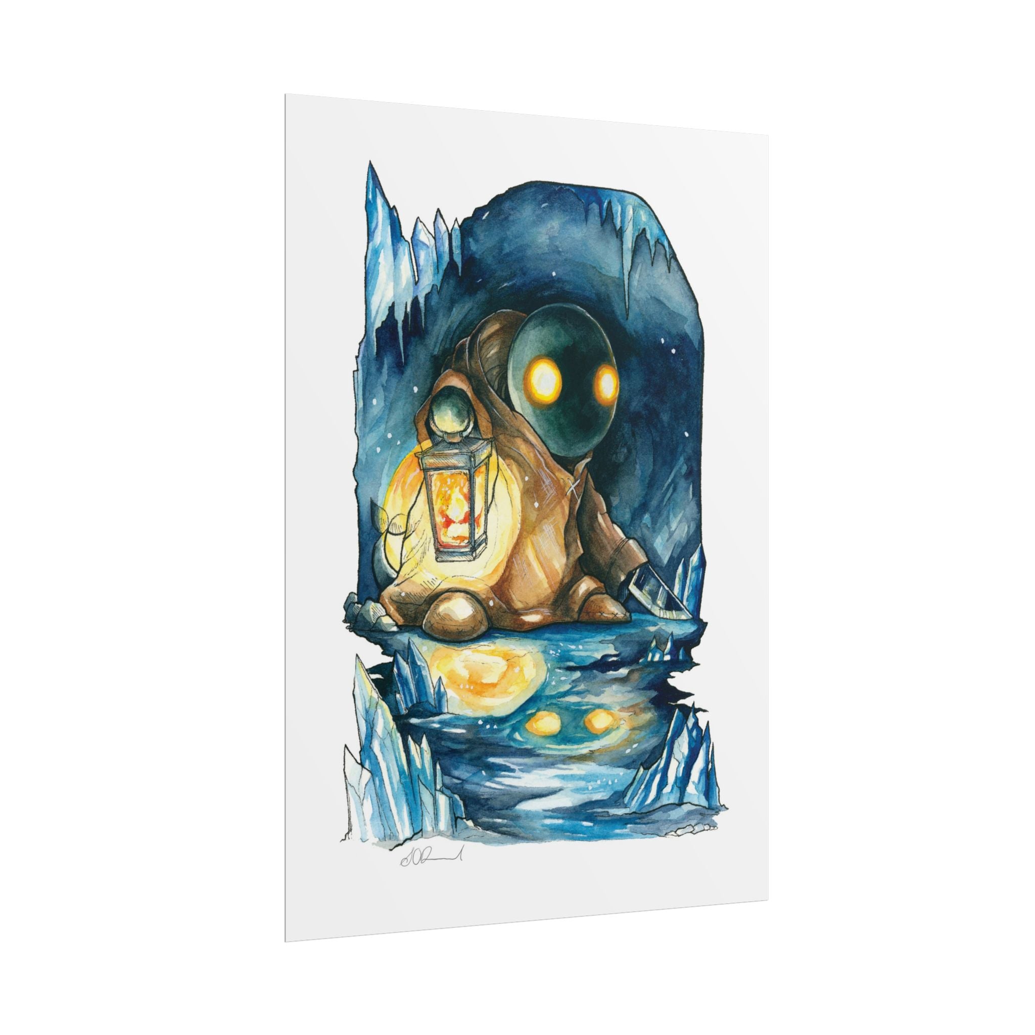 Monster in the Cave Poster Print