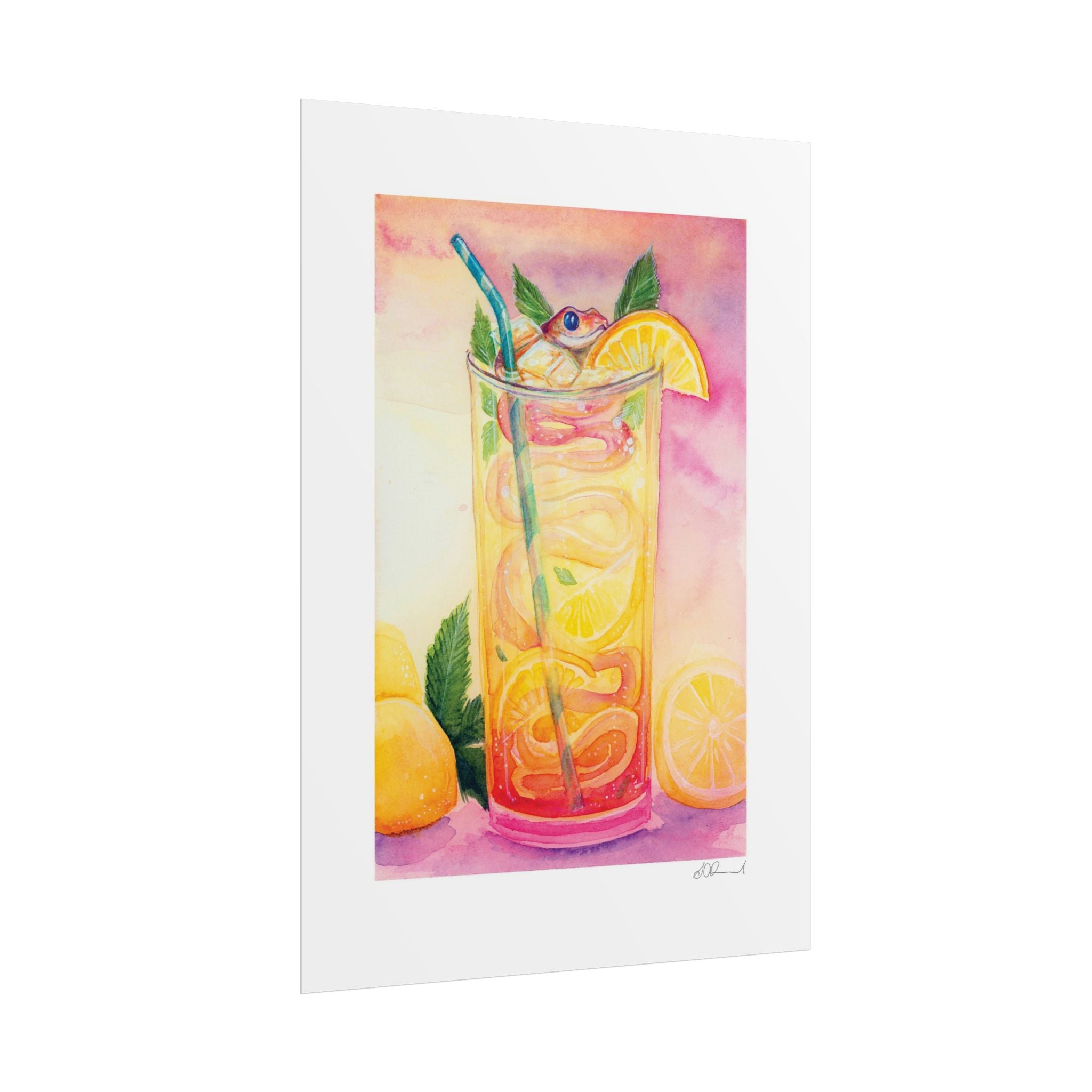 Lemon Iced Tea Snake Poster Print