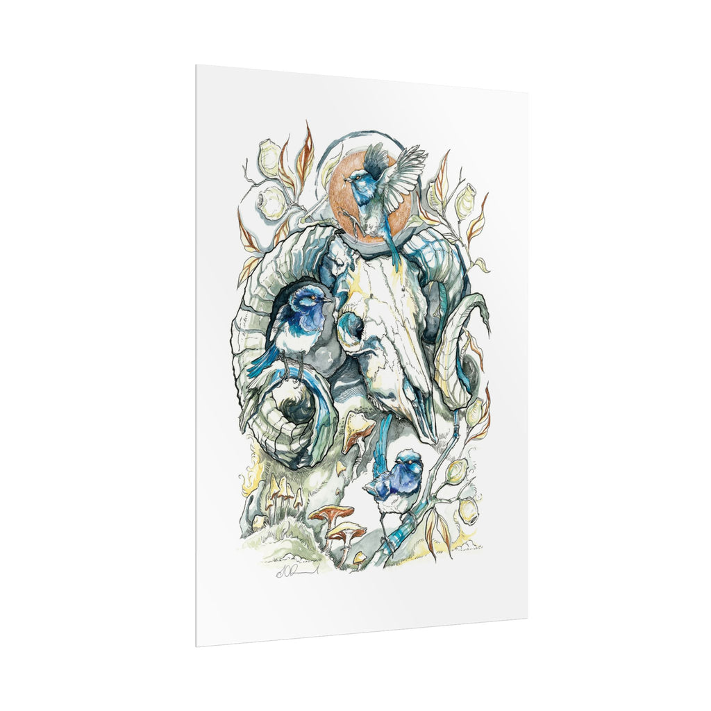 Ram Skull Poster Print
