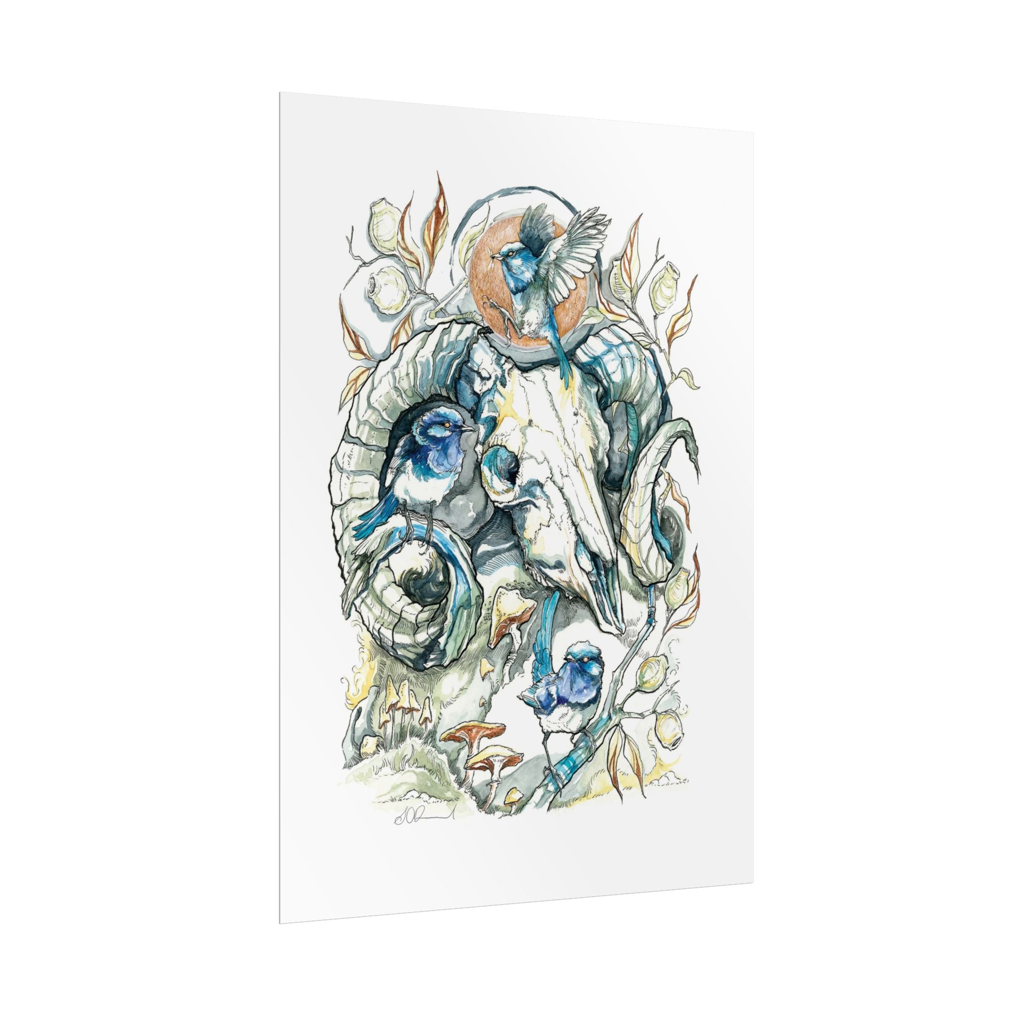 Ram Skull Poster Print