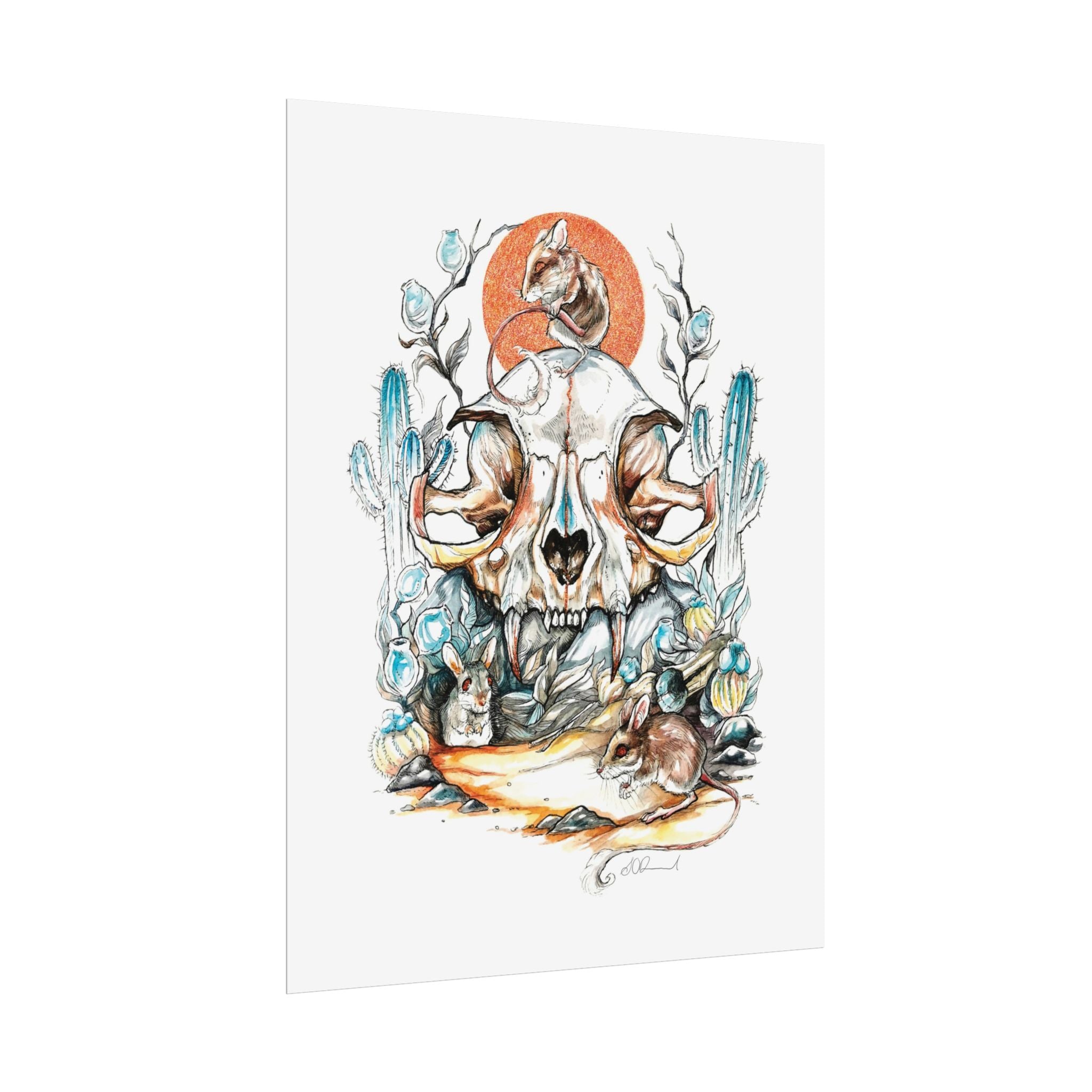 Cat Skull Poster Print