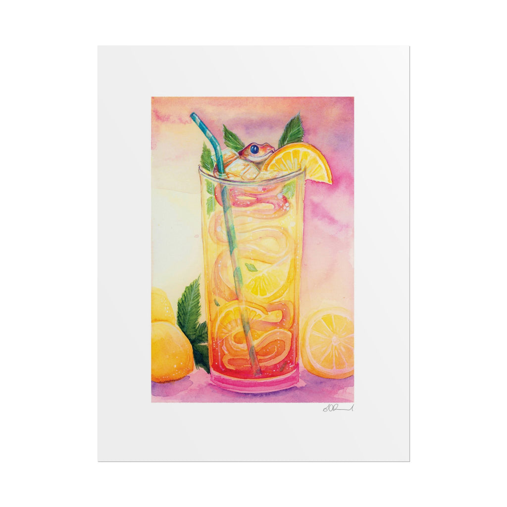 Lemon Iced Tea Snake Poster Print