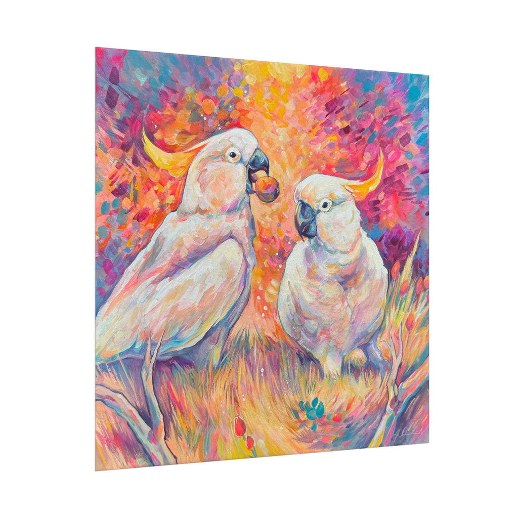 Two Cockatoos Square Print