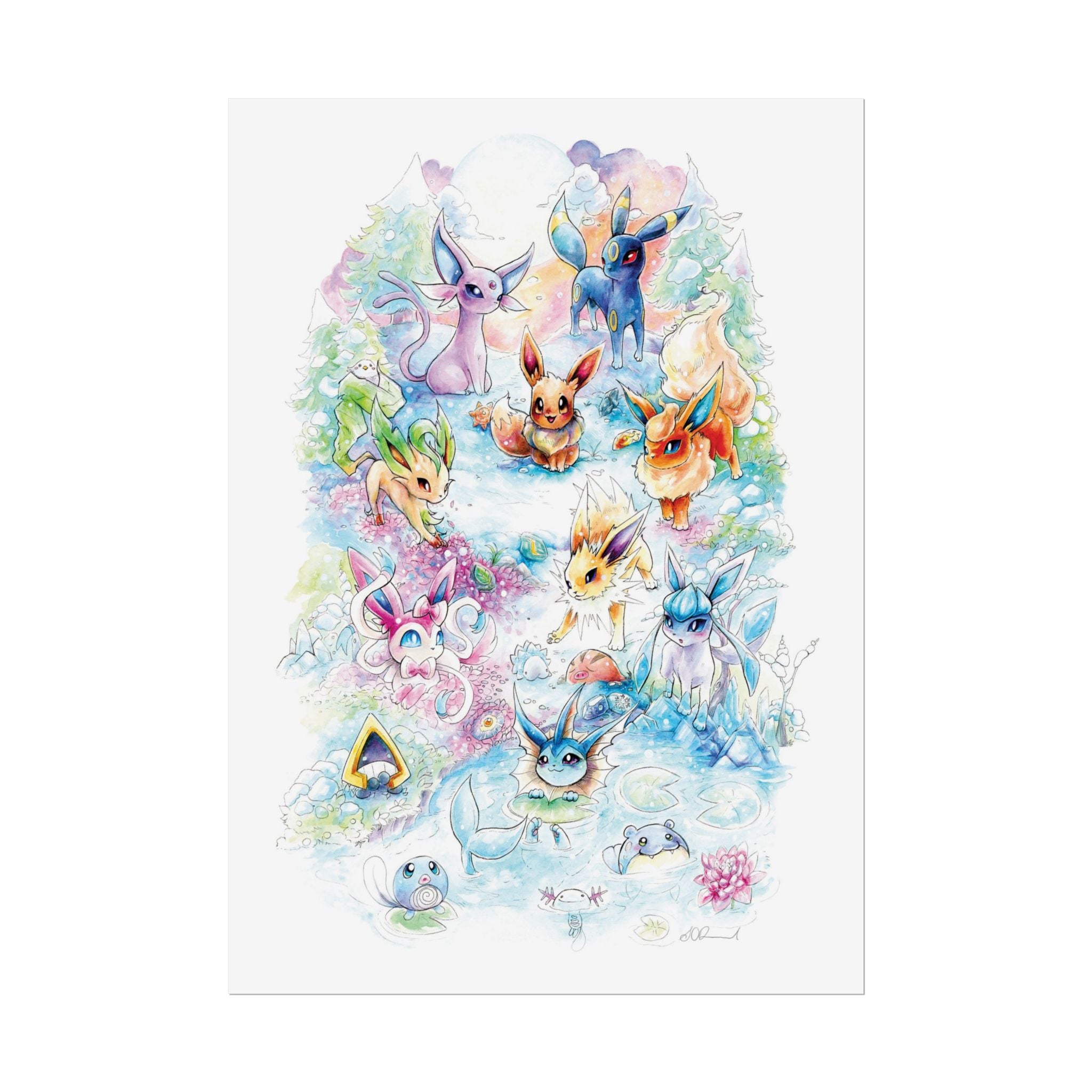 Fox Family Gathering Poster Print